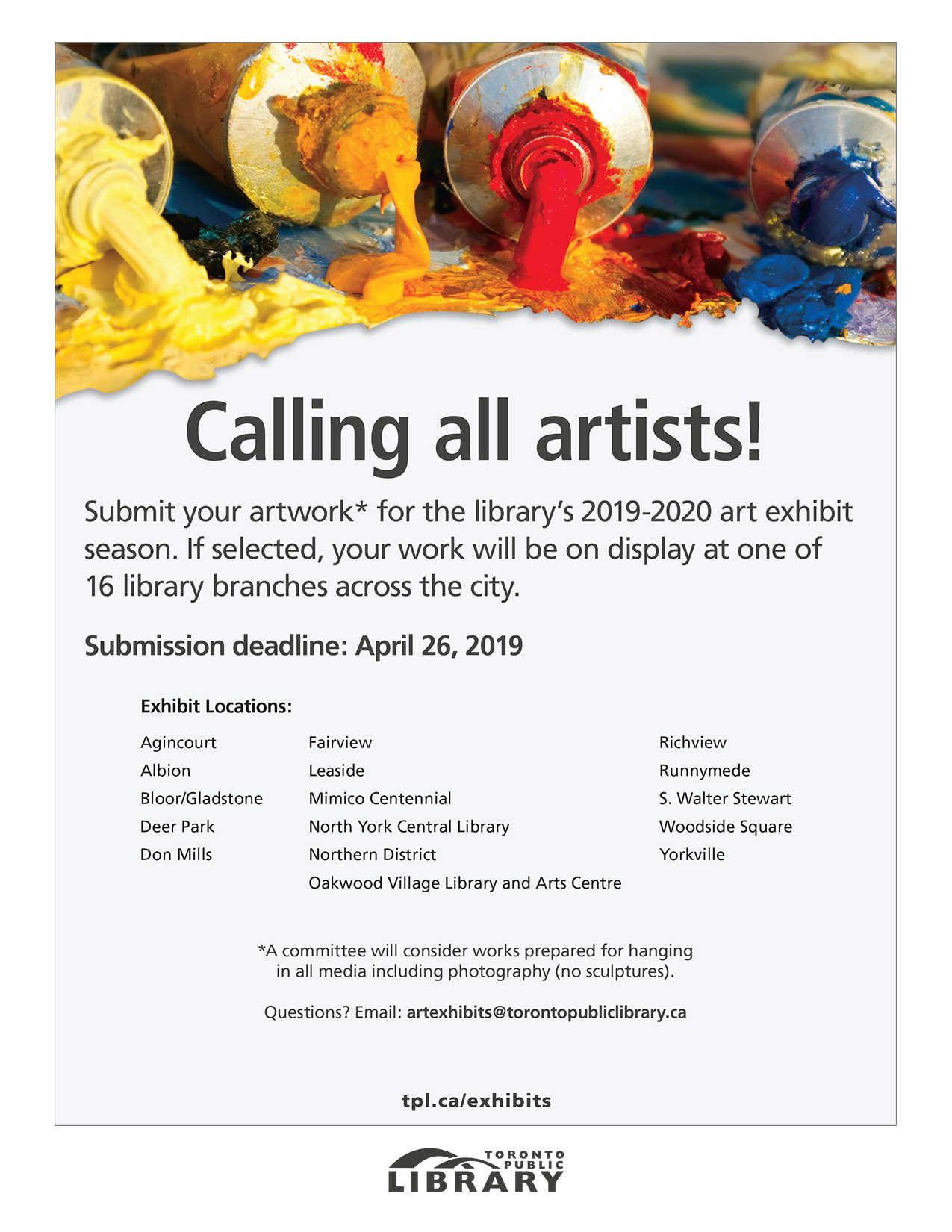 Call for Submissions Exhibitions at the Toronto Public Library OCAD